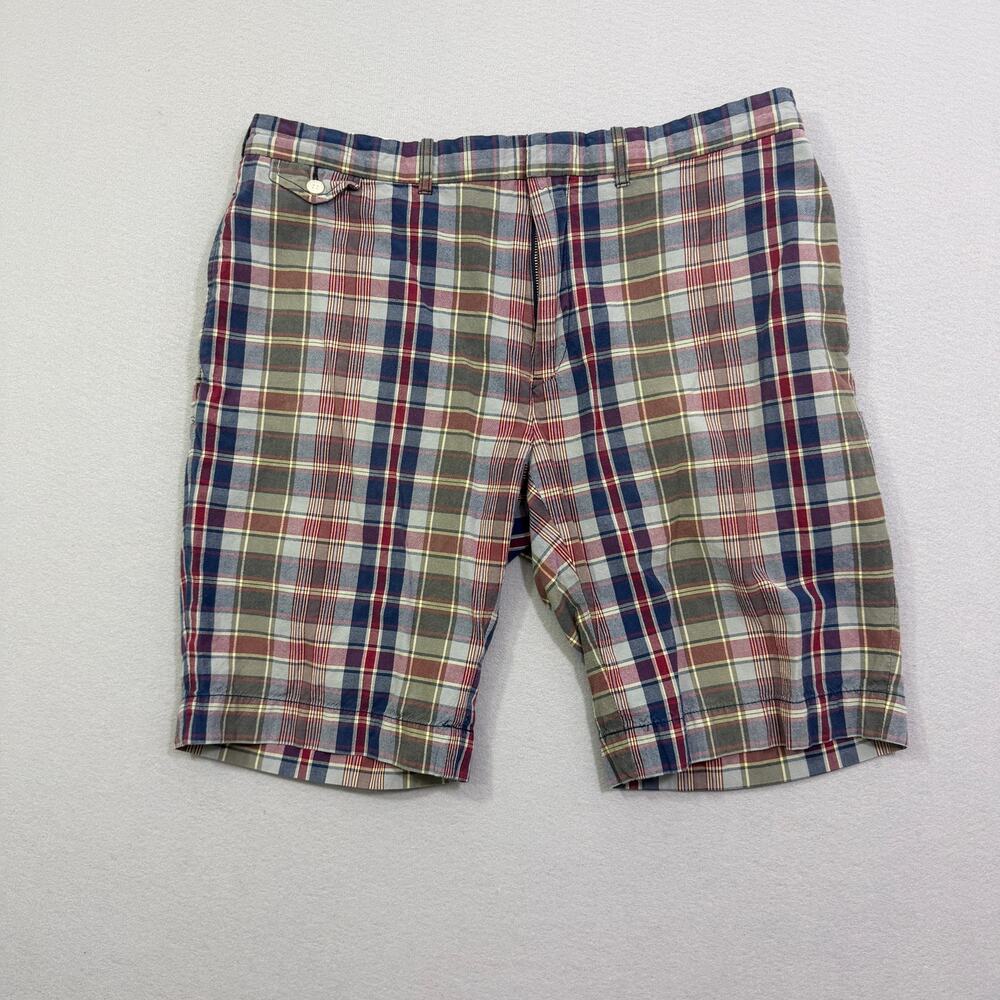 Vintage Polo Ralph Lauren Shorts Men's 38 Multicolor Plaid 11" Inseam Preppy 90s